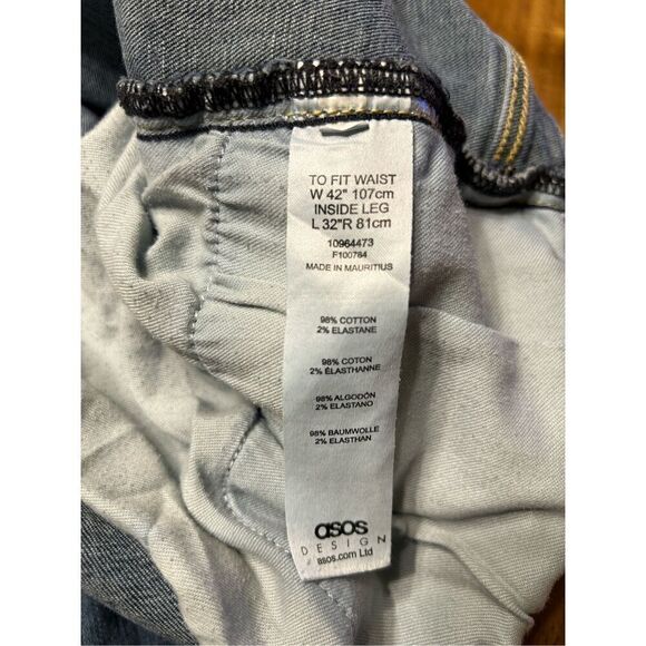 ASOS DESIGN MENS JEANS SIZE W42 L32 STRAIGHT - Picture 5 of 7